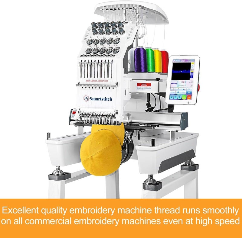 New brothread - بكرة واحدة ضخمة 5000م خيط تطريز بوليستر 40WT للآلات التجارية والمنزلية - وردي مزهر (لون جانومي) - Image 5